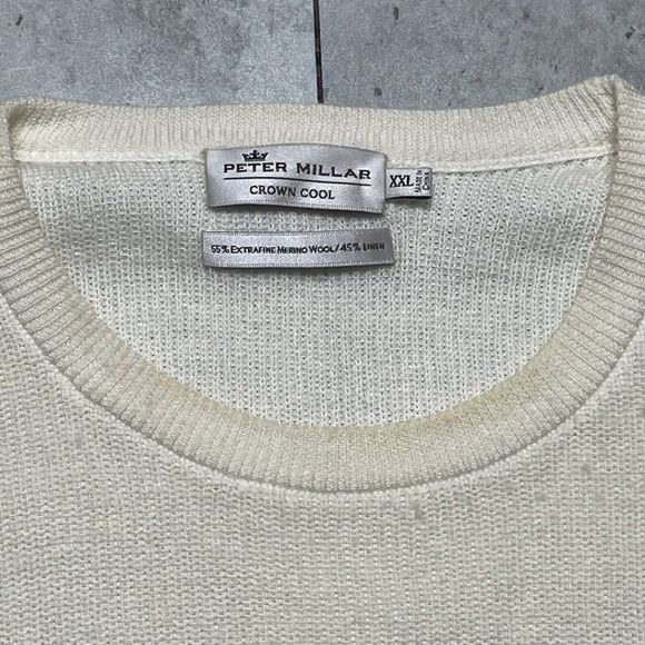 Peter Millar Crown Cool Crafted Sweater Mens XXL Stripe  Merino Wool‎ Linen - Picture 3 of 6